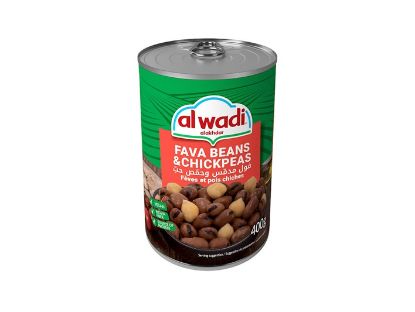 Picture of ALWADI ALAKHDAR 400G FAVA BEANS WITH CHICKPEAS