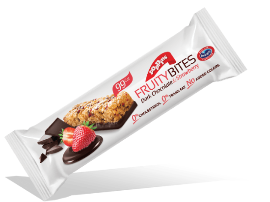 Picture of POPPINS FRUITYBITES 25G DARK CHOCOLATE&STRAWBERRY