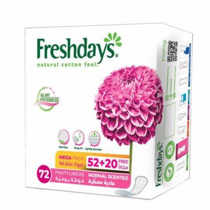 Picture of FRESHDAYS NORMAL SCENTED 52+20FREE PANTYLINERS